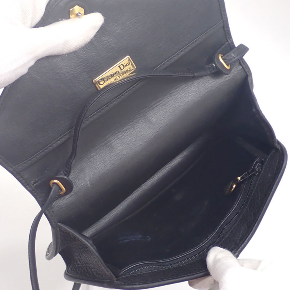Christian Dior Shoulder Bag Women's Black Leather - Picture 9 of 9